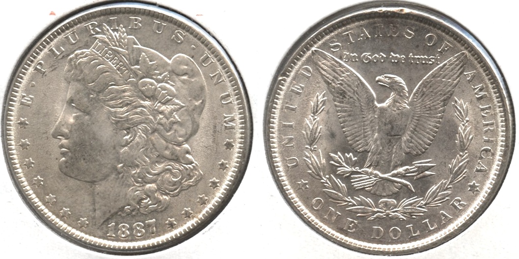 1887 Morgan Silver Dollar AU-50 #q