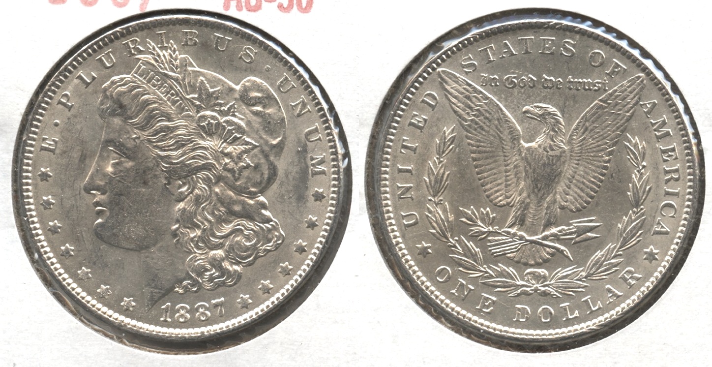 1887 Morgan Silver Dollar AU-50 #w