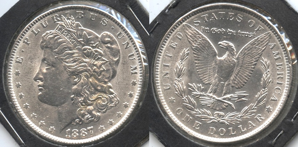 1887 Morgan Silver Dollar AU-55 h