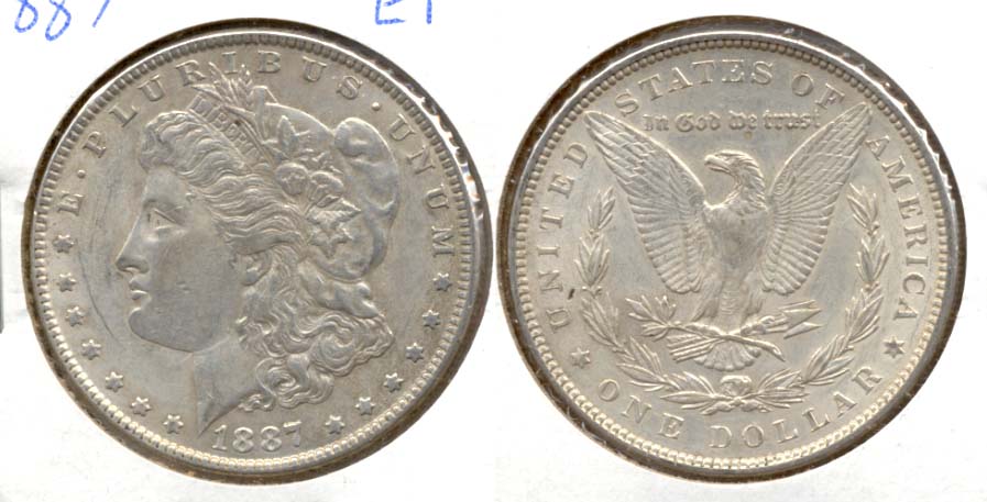 1887 Morgan Silver Dollar EF-40 b