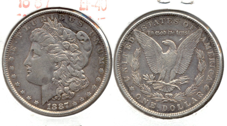 1887 Morgan Silver Dollar EF-40 e