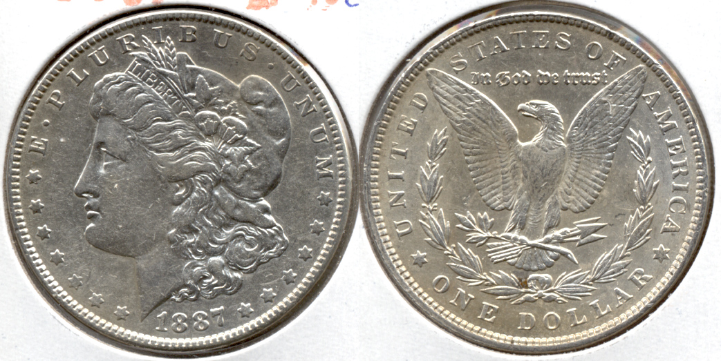 1887 Morgan Silver Dollar EF-40 k Lightly Cleaned