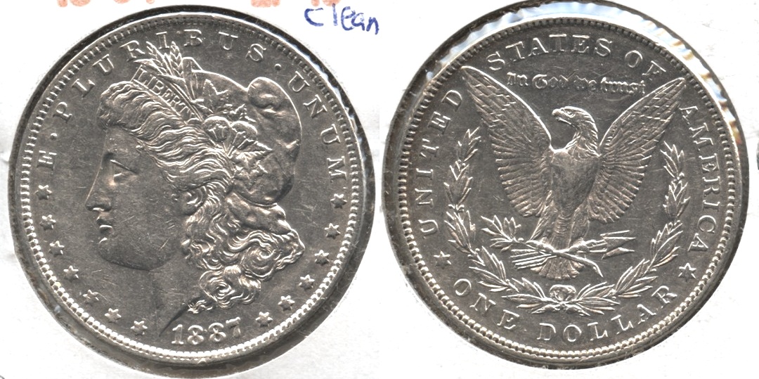 1887 Morgan Silver Dollar EF-40 #p Cleaned