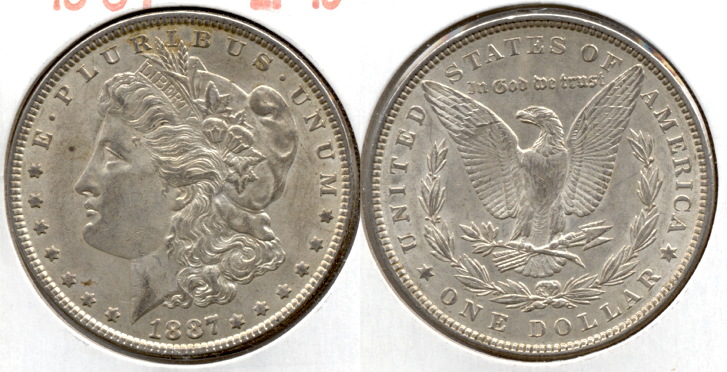1887 Morgan Silver Dollar EF-45 a