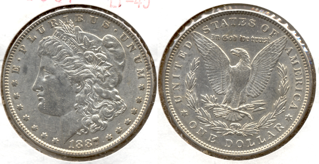 1887 Morgan Silver Dollar EF-45 b