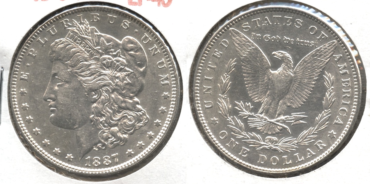 1887 Morgan Silver Dollar EF-45 #h