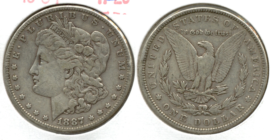 1887 Morgan Silver Dollar Fine-12 b