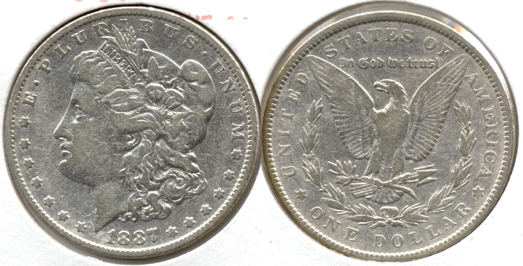 1887 Morgan Silver Dollar Fine-12 c Cleaned