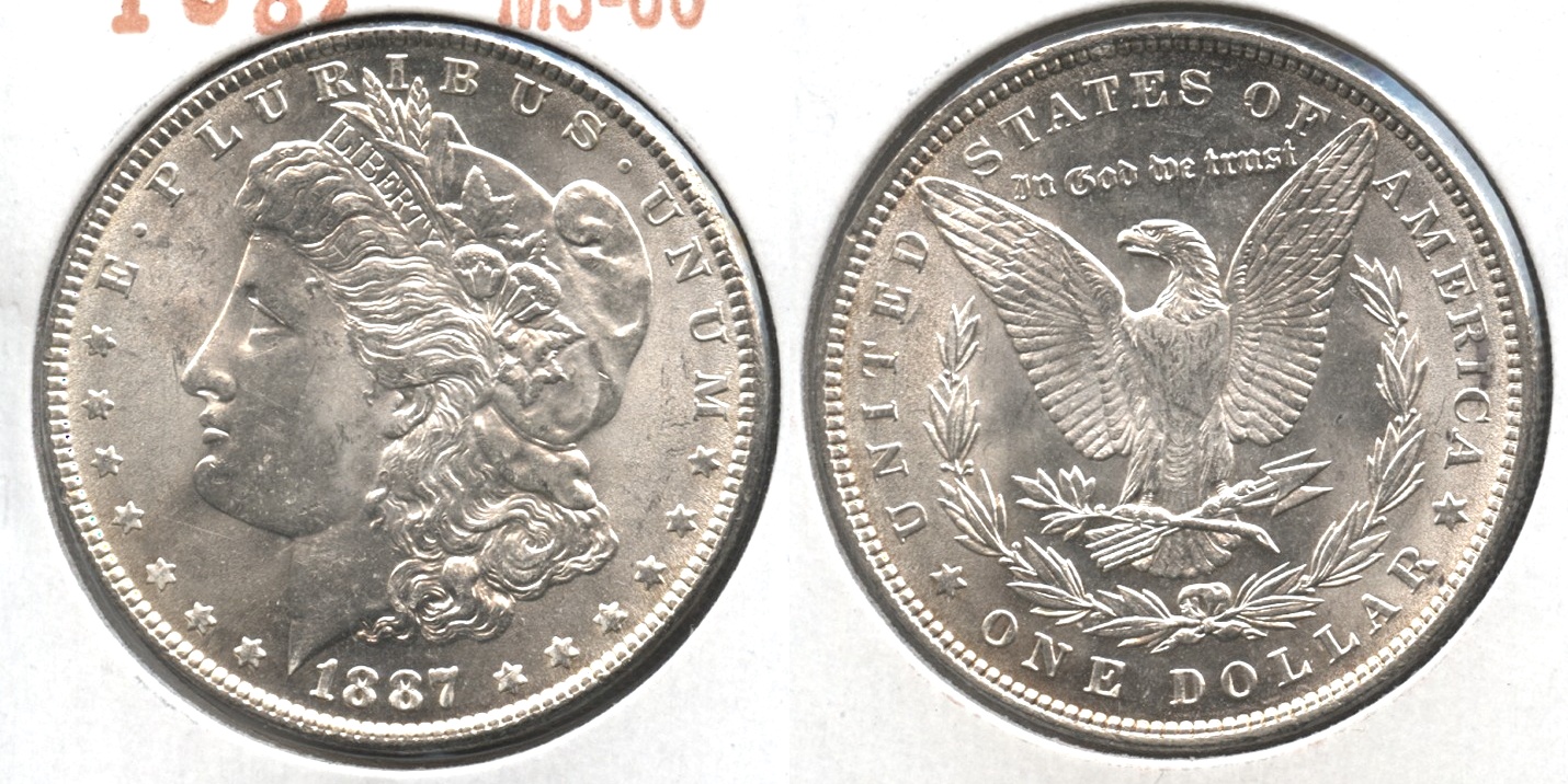 1887 Morgan Silver Dollar MS-60 #e