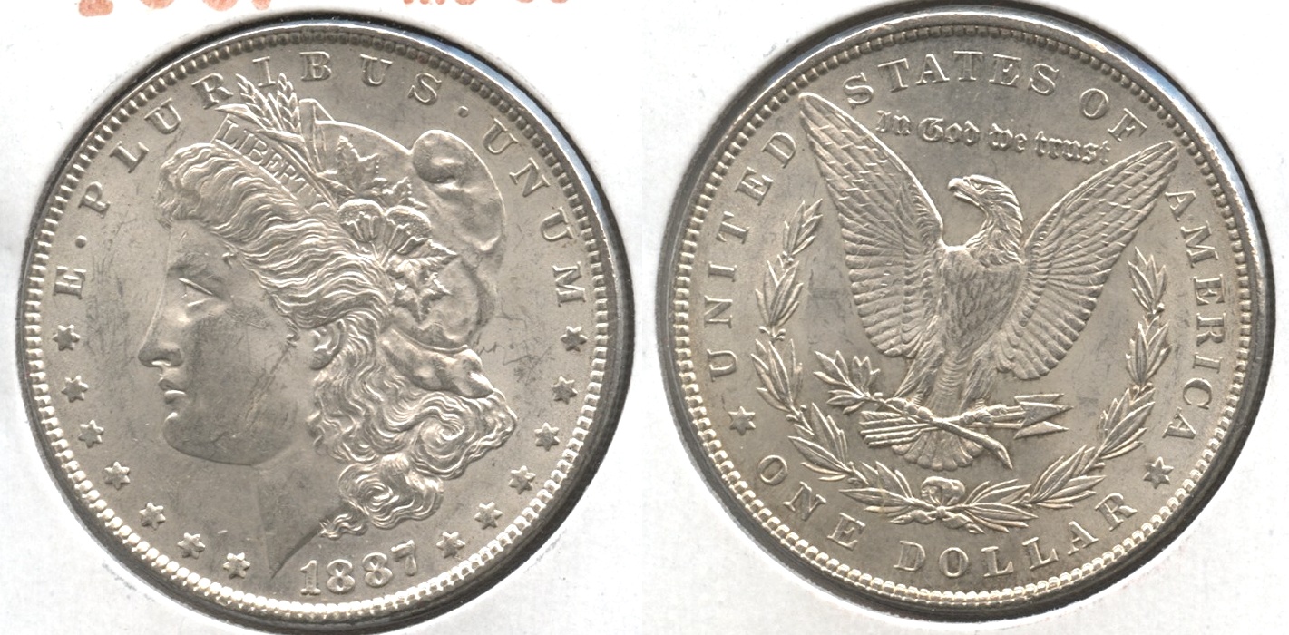 1887 Morgan Silver Dollar MS-60 #f