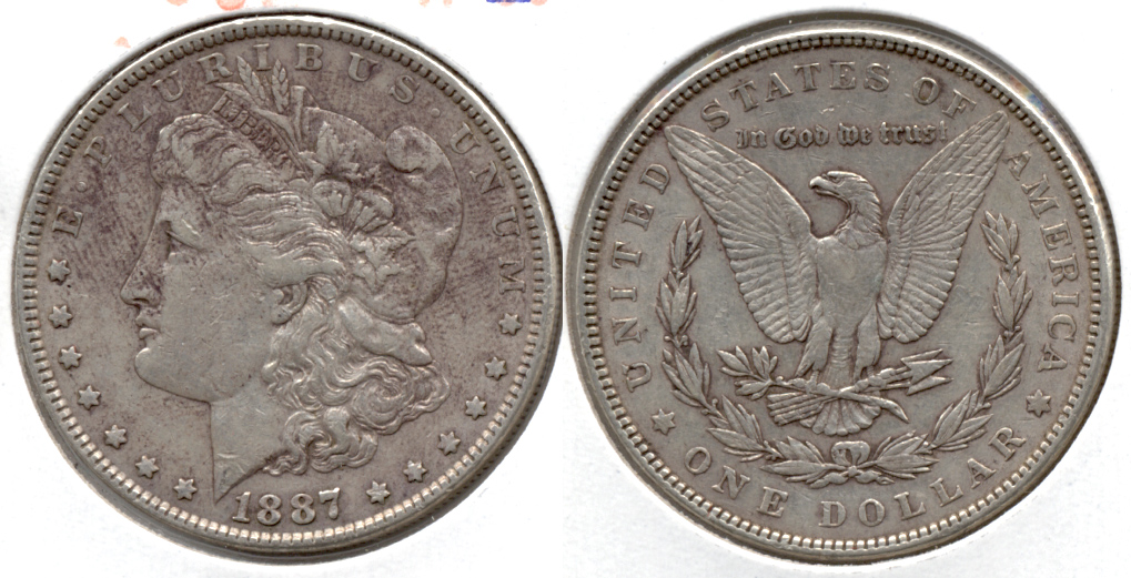1887 Morgan Silver Dollar VF-20 b