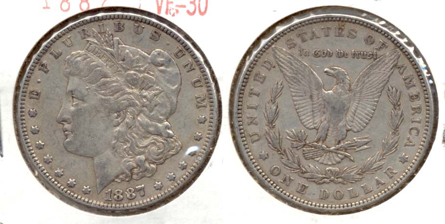 1887 Morgan Silver Dollar VF-30 a