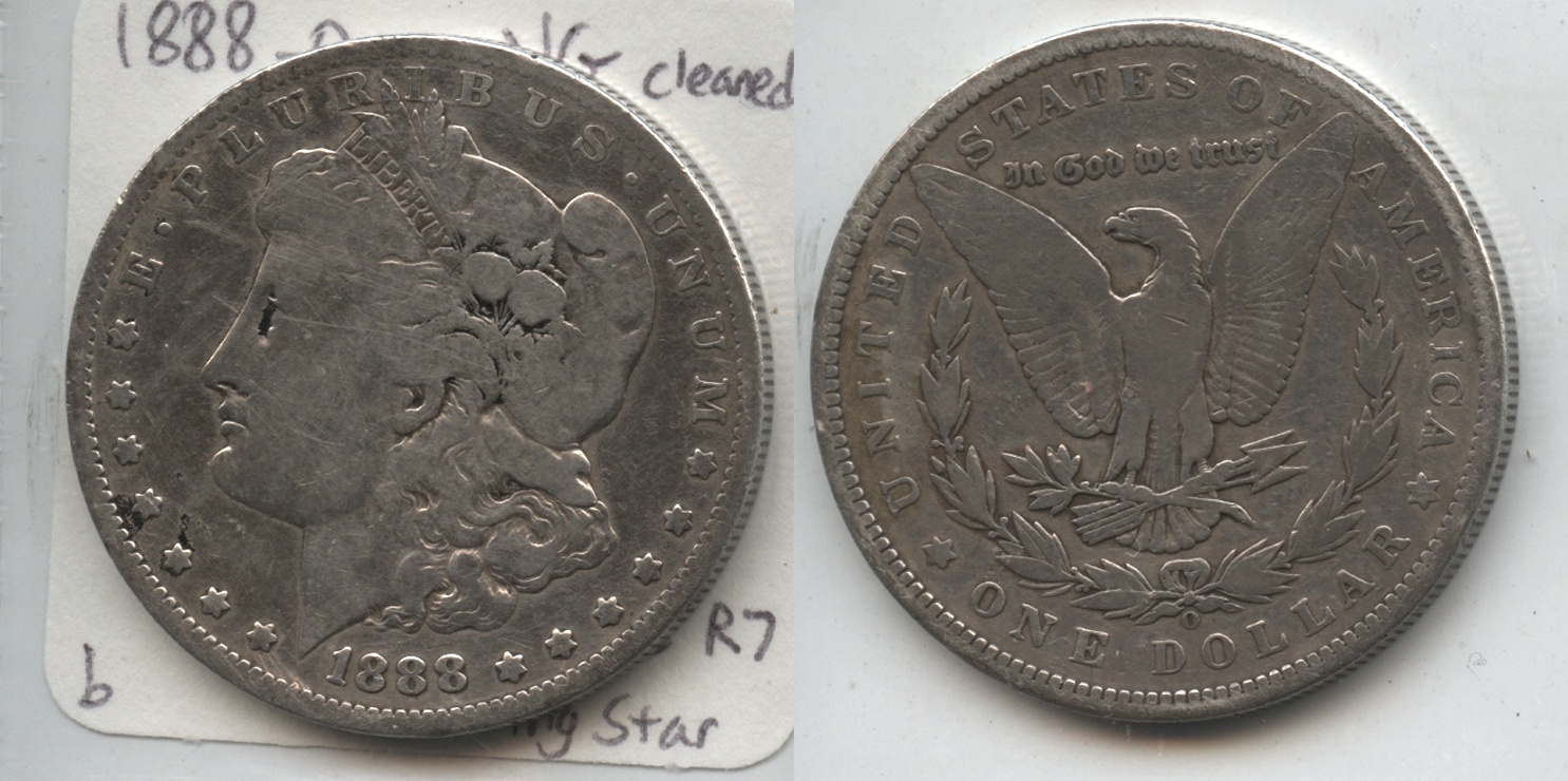 1888-O Morgan Silver Dollar VG-8 #b Cleaned VAM-7A Shooting Star