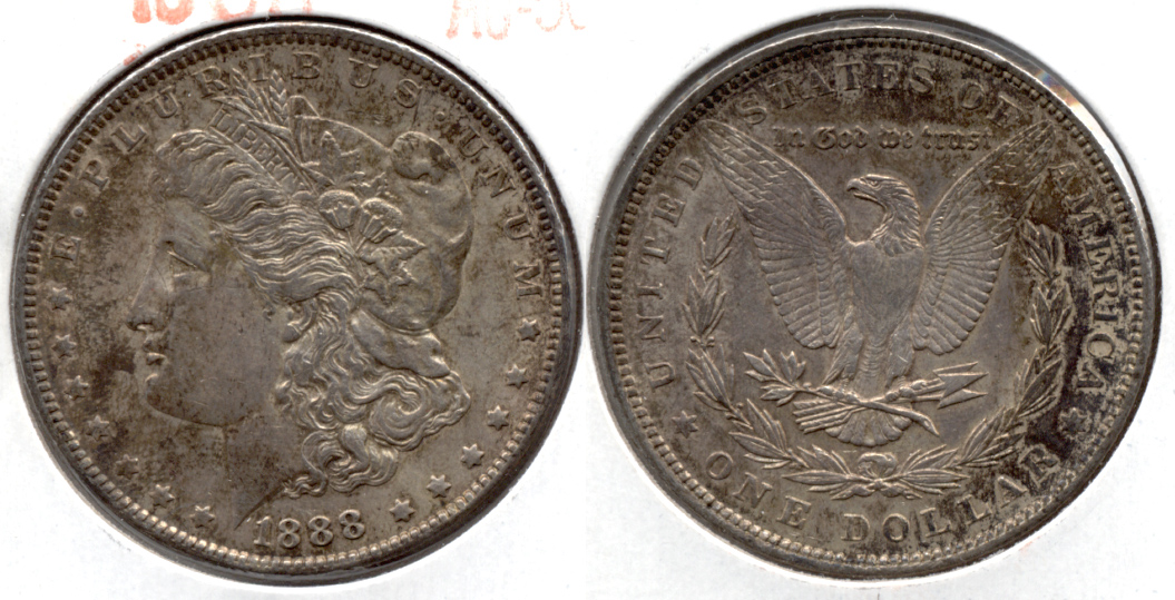 1888 Morgan Silver Dollar AU-50 c