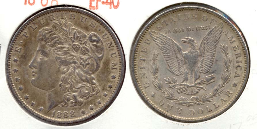 1888 Morgan Silver Dollar EF-40 b