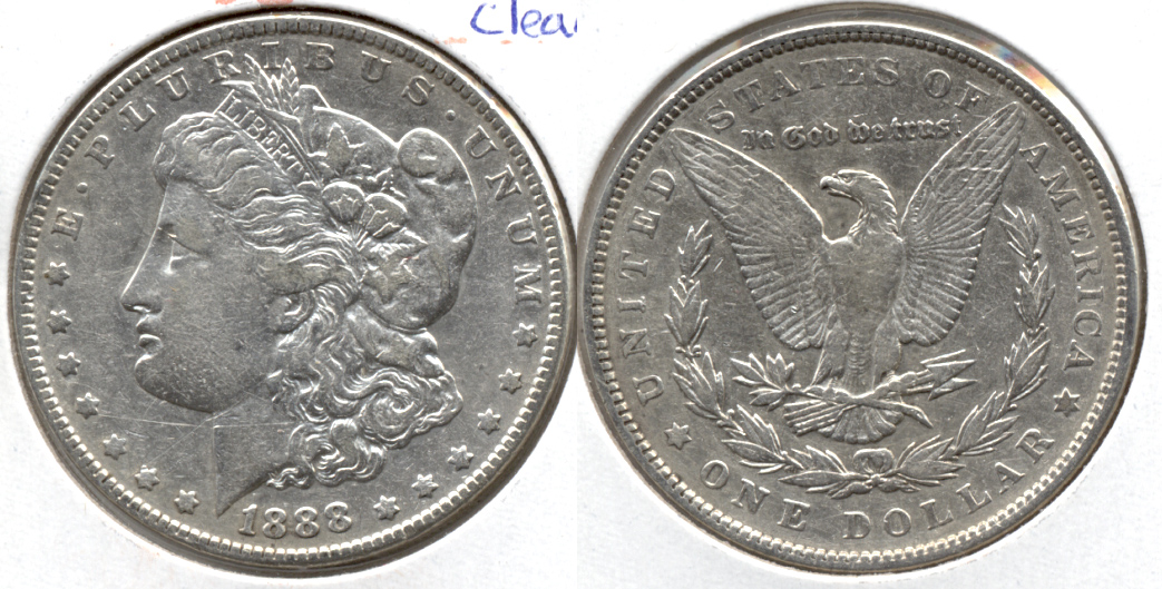 1888 Morgan Silver Dollar VF-20 b Cleaned