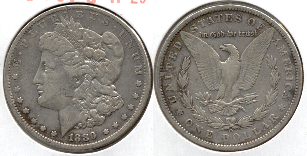 1889-O Morgan Silver Dollar VF-20 b