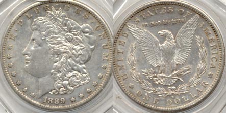 1889-S Morgan Silver Dollar AU-50 b