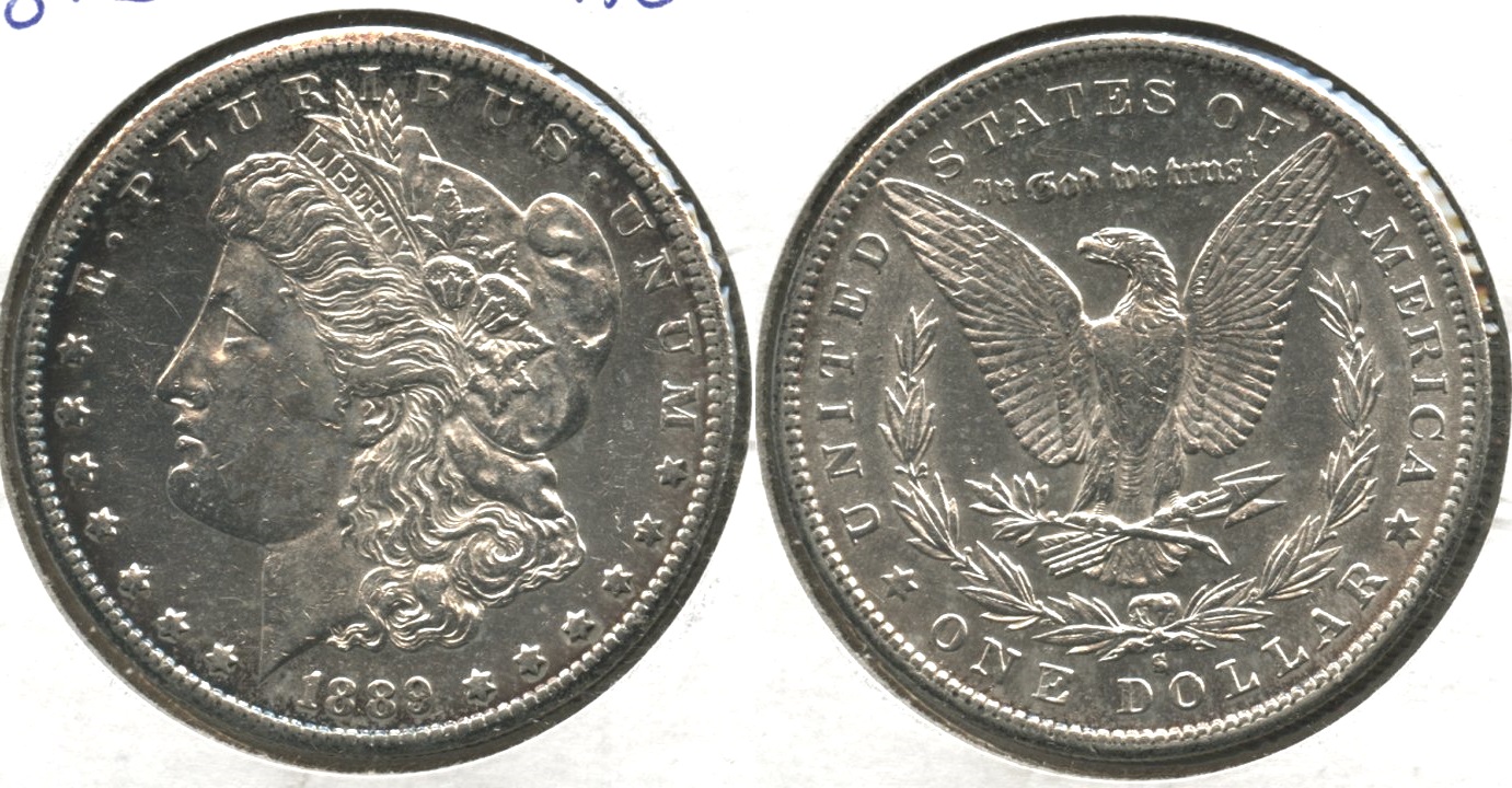 1889-S Morgan Silver Dollar AU-50 #d