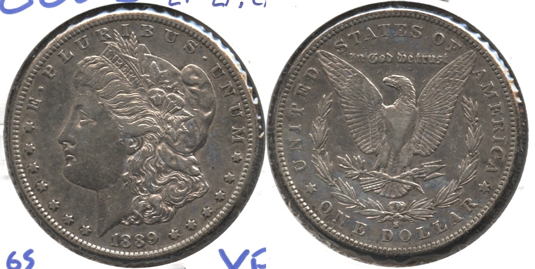 1889-S Morgan Silver Dollar EF-40 Lightly Cleaned