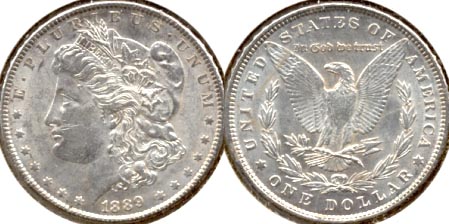 1889 Morgan Silver Dollar AU-50
