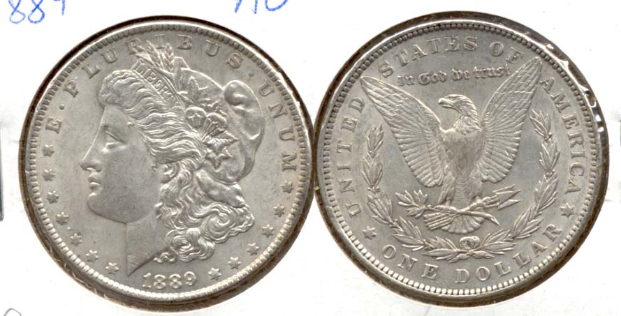 1889 Morgan Silver Dollar AU-50 f