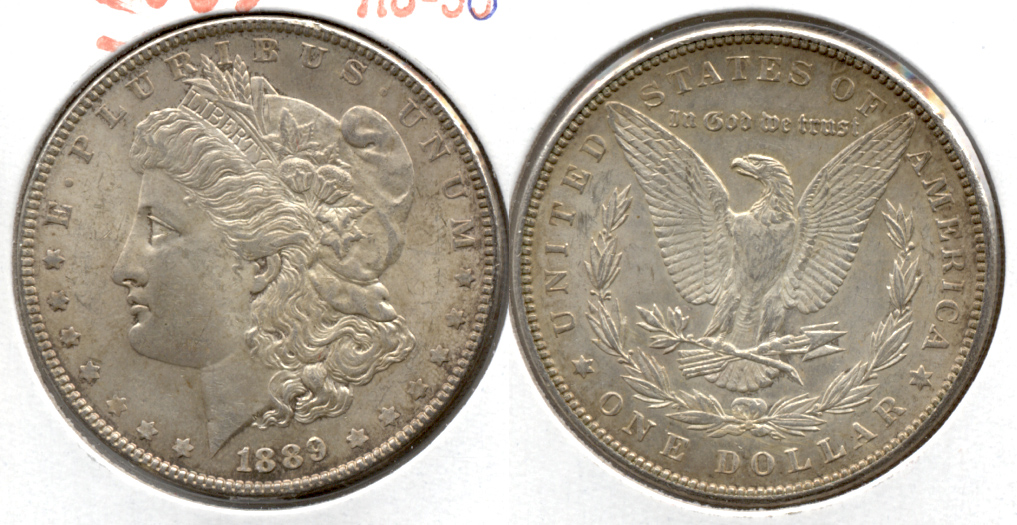 1889 Morgan Silver Dollar AU-50 u