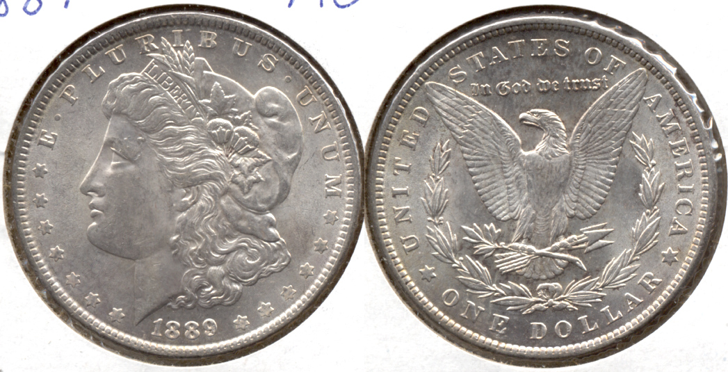 1889 Morgan Silver Dollar AU-50 v