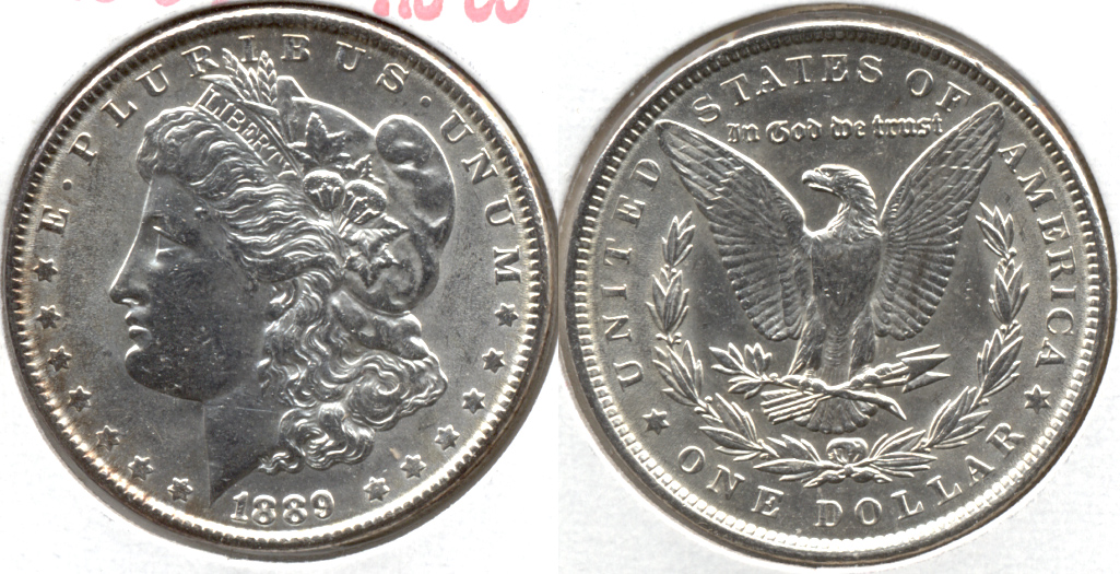 1889 Morgan Silver Dollar AU-55 f