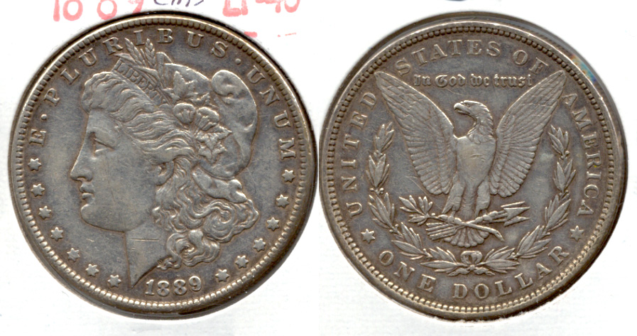 1889 Morgan Silver Dollar EF-40 ae Light Cleaning