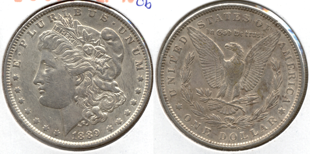 1889 Morgan Silver Dollar EF-40 at Cleaned Obverse