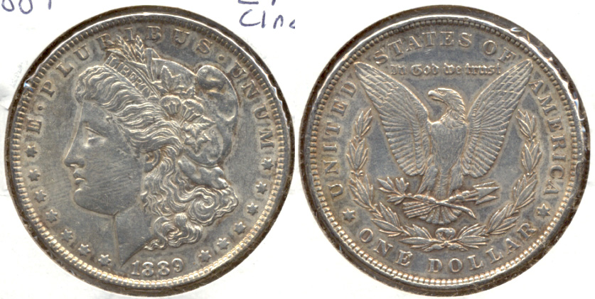 1889 Morgan Silver Dollar EF-40 f Cleaned
