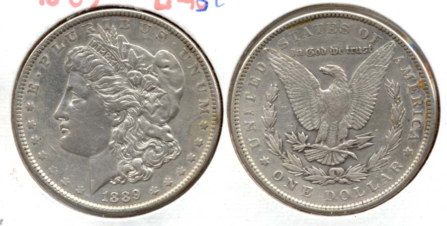 1889 Morgan Silver Dollar EF-45 j Cleaned