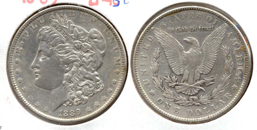 1889 Morgan Silver Dollar EF-45 j Cleaned