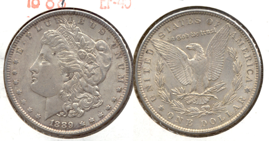 1889 Morgan Silver Dollar EF-45 l