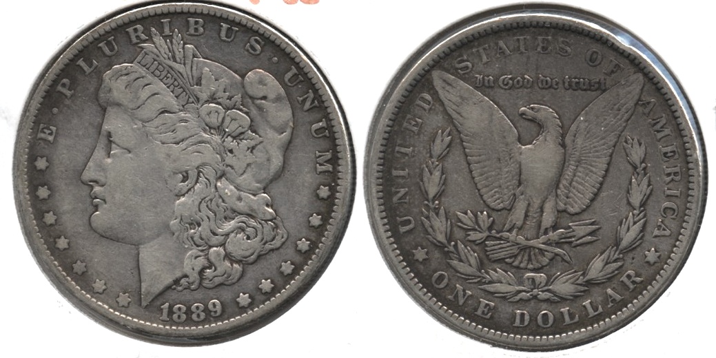 1889 Morgan Silver Dollar F-12 a