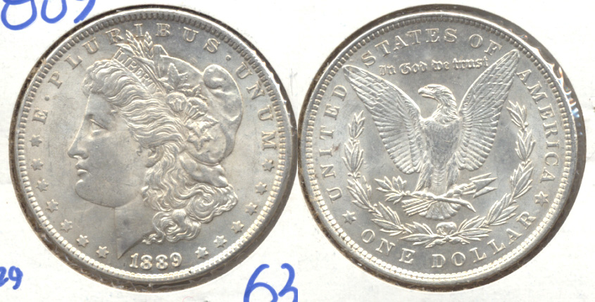 1889 Morgan Silver Dollar MS-63 b