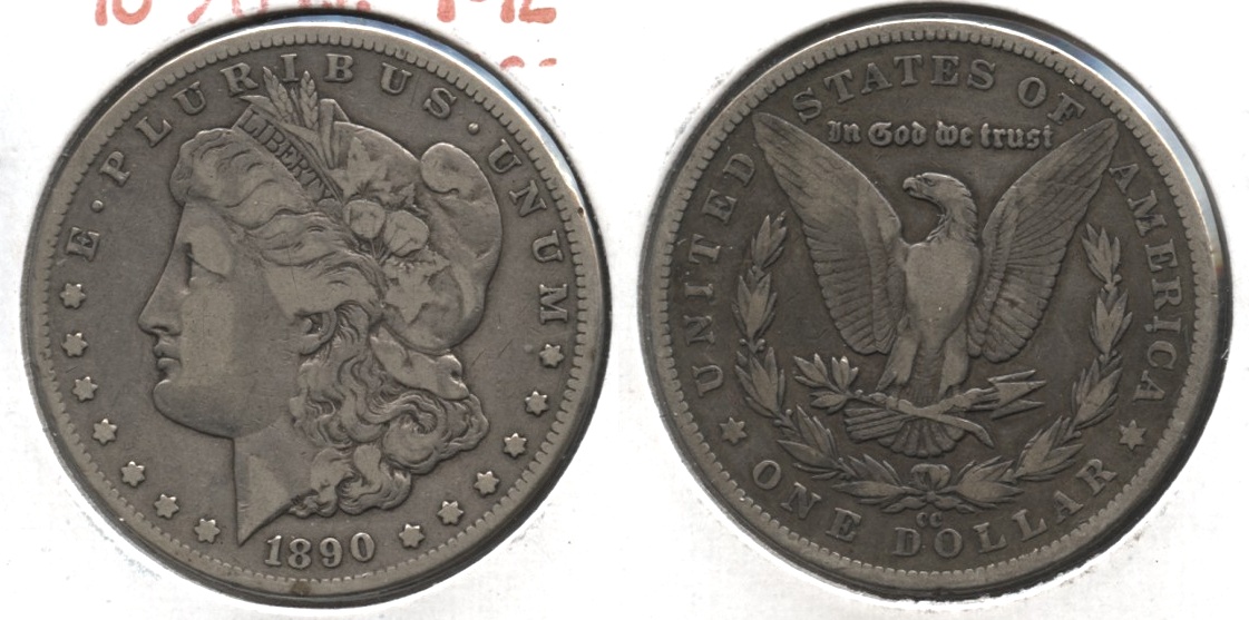1890-CC Morgan Silver Dollar Fine-12 #d