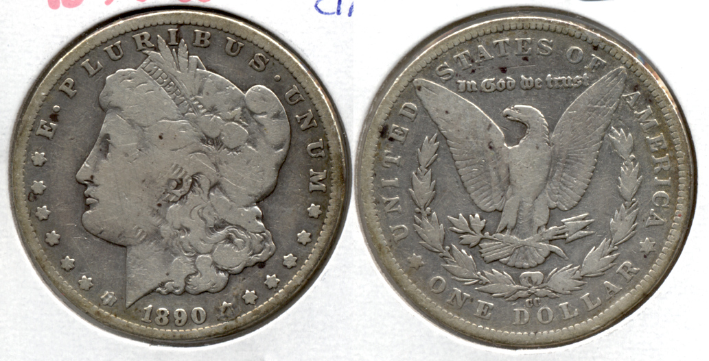 1890-CC Morgan Silver Dollar G-4 a Cleaned