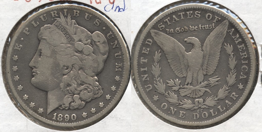 1890-CC Morgan Silver Dollar VG-8 Cleaned