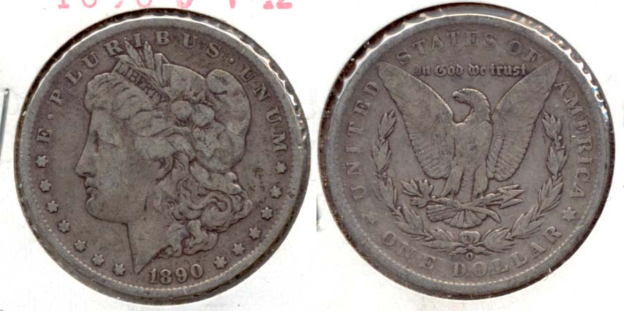 1890-O Morgan Silver Dollar Fine-12 b