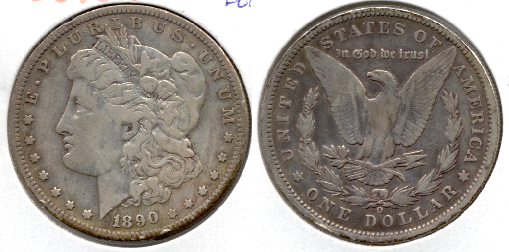 1890-O Morgan Silver Dollar Fine-12 #f Rim Bumps