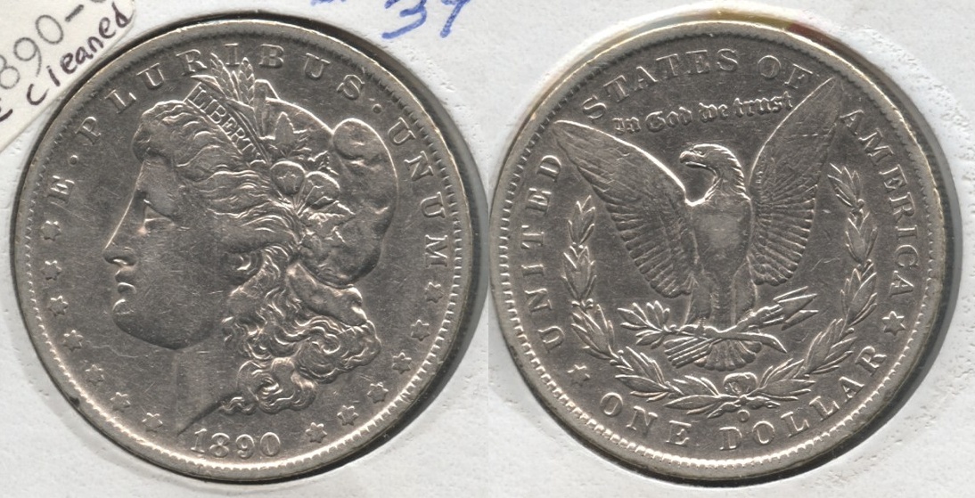 1890-O Morgan Silver Dollar Fine-12 #g Cleaned