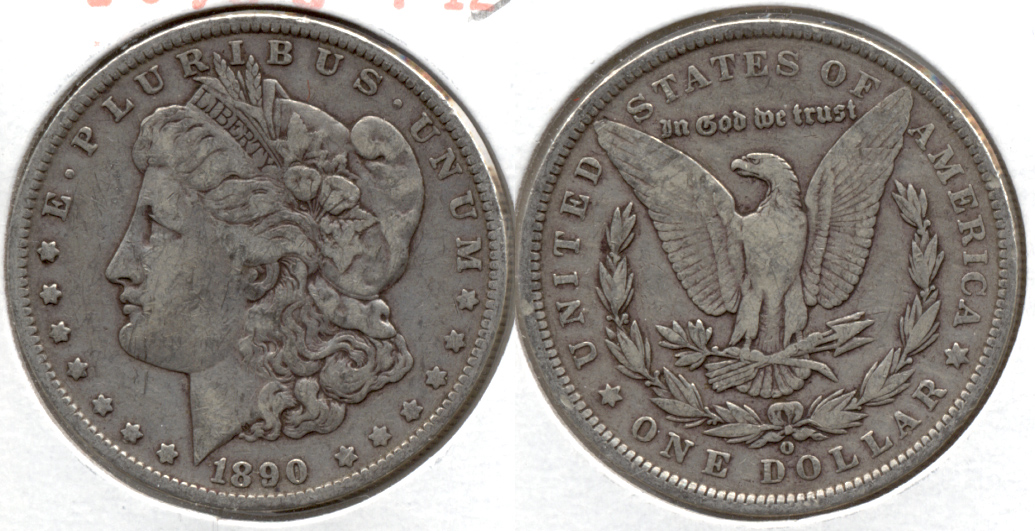 1890-O Morgan Silver Dollar Fine-15 a