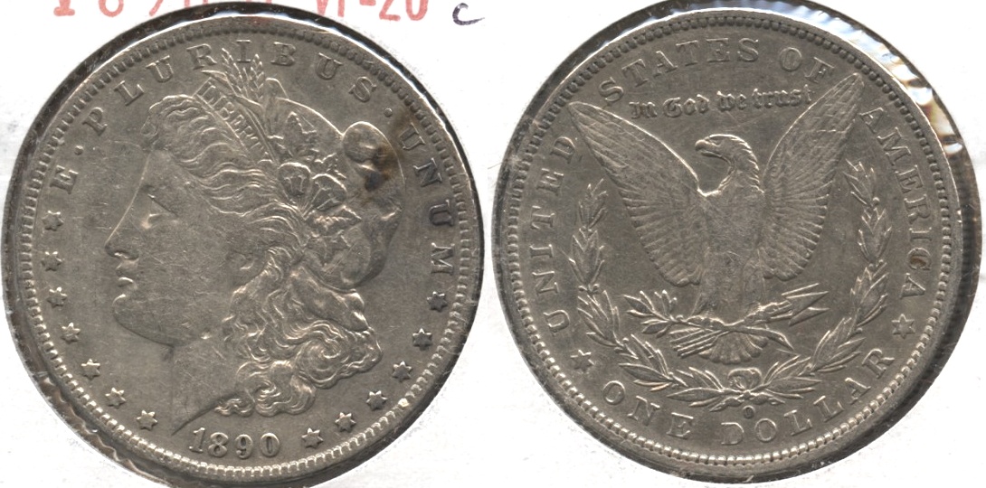 1890-O Morgan Silver Dollar VF-20 #h Lightly Cleaned