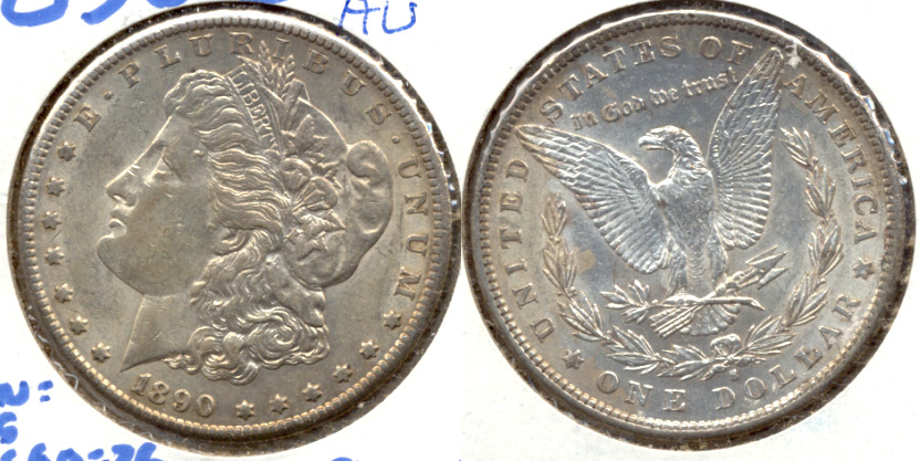 1890-S Morgan Silver Dollar AU-50