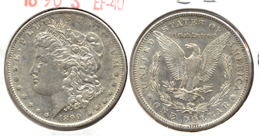 1890-S Morgan Silver Dollar EF-40 g