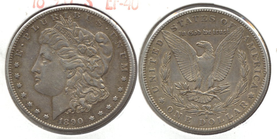 1890-S Morgan Silver Dollar EF-40 i