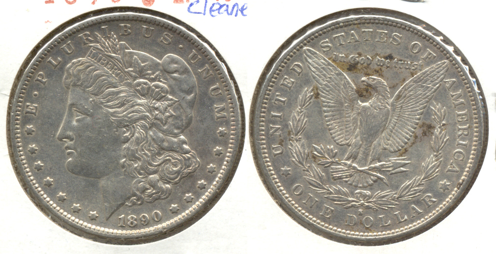 1890-S Morgan Silver Dollar EF-40 j Cleaned