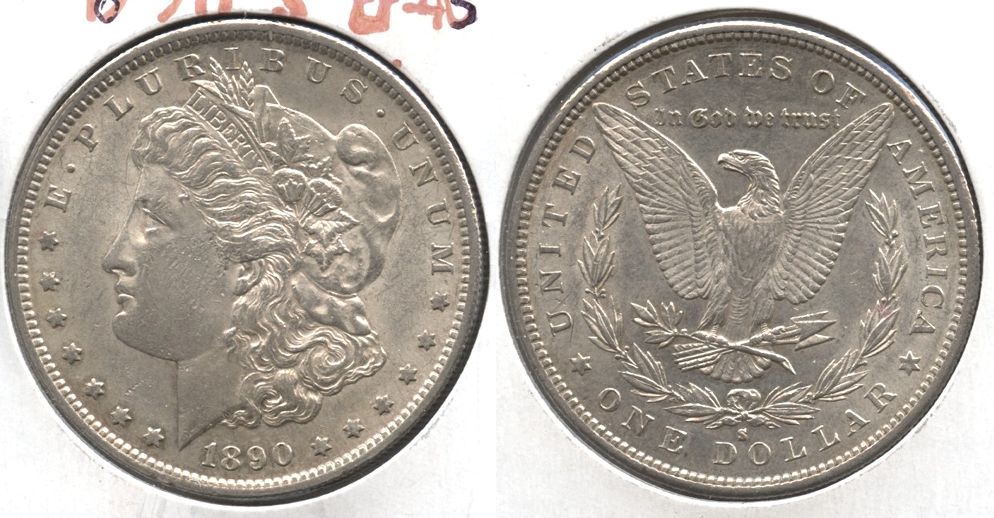 1890-S Morgan Silver Dollar EF-45 #b